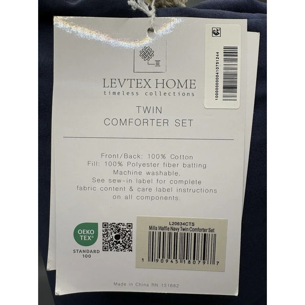 Levtex Home 2PC TWIN Mills Waffle Comforter Set